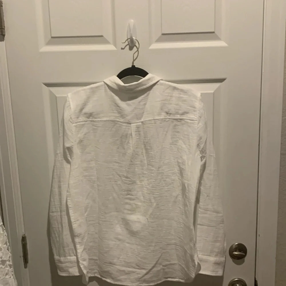 -J CREW Womens GarƧon Classic Double-Gauze White Button Front #0573 - Picture 6 of 6